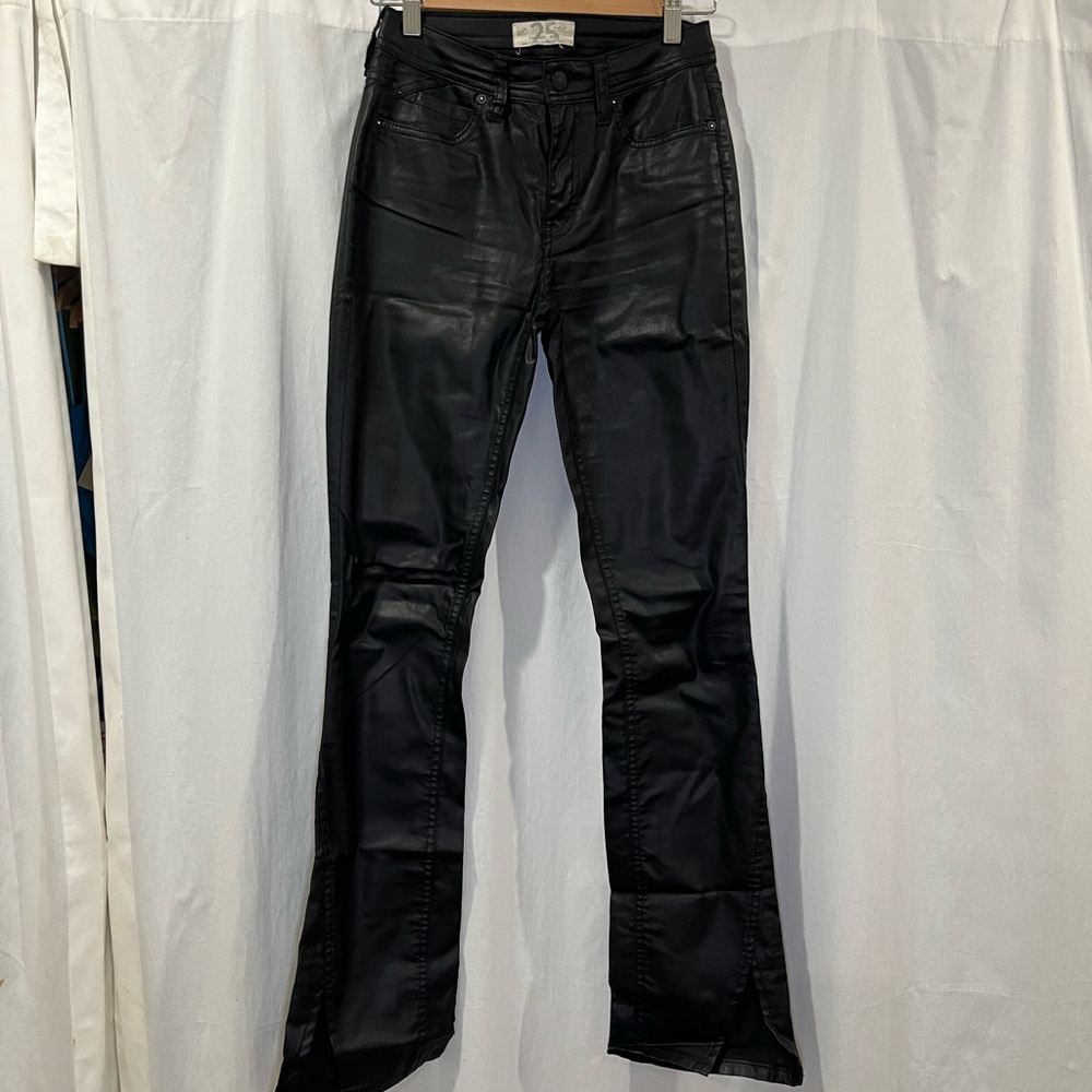 Free People Black Faux Leather Pants
